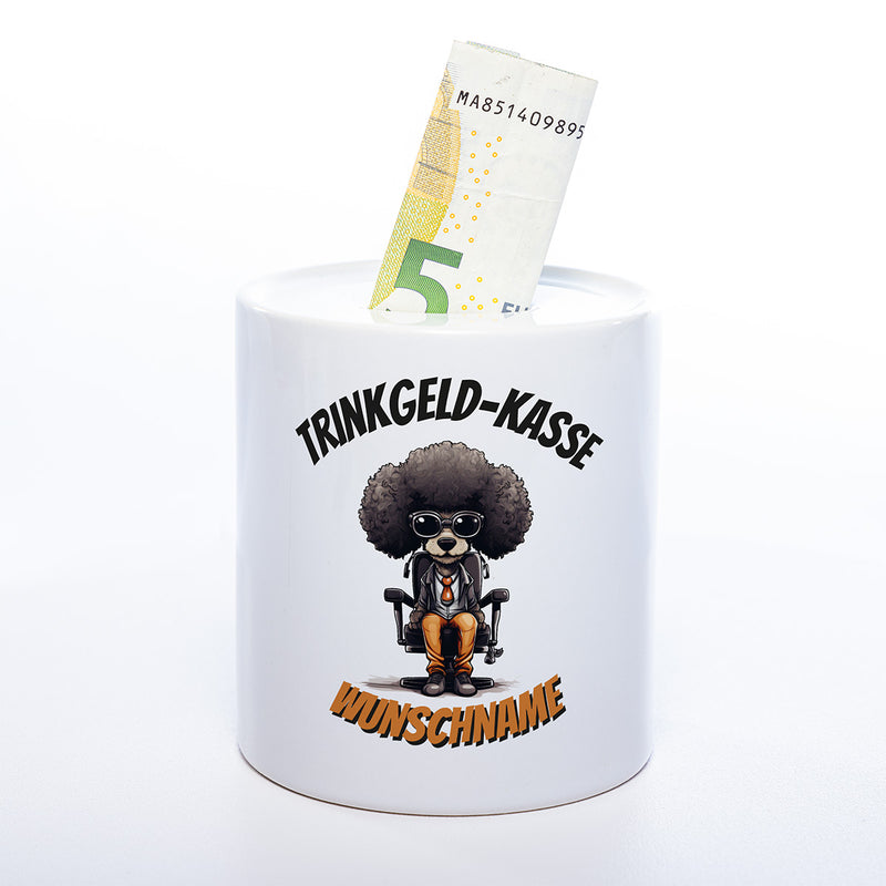 Spardose Afrohund Friseurspardose Trinkgeldkasse