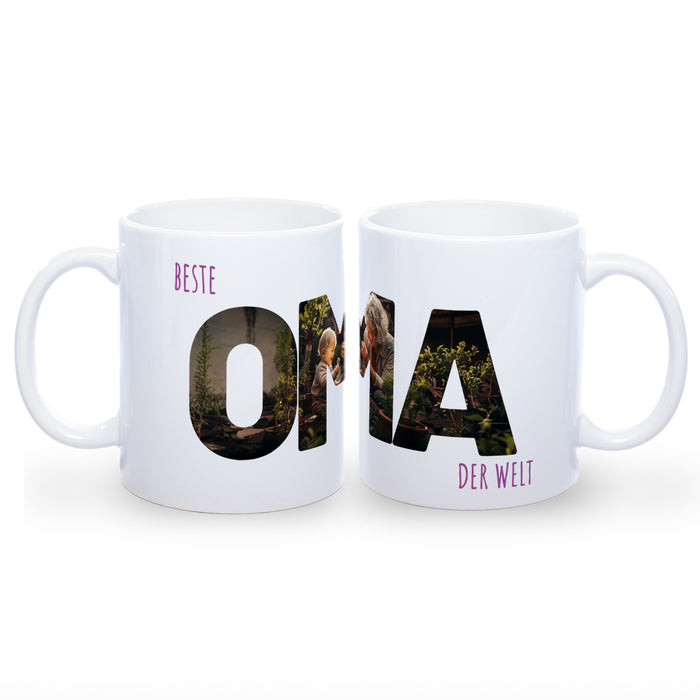 Tasse "Beste Oma der Welt" mit eigenem Foto | Garantiert spülmaschinenfest