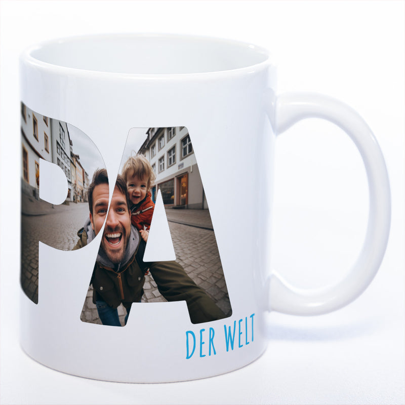 Tasse "Bester Papa der Welt" mit eigenen Fotos | Garantiert spülmaschinenfest