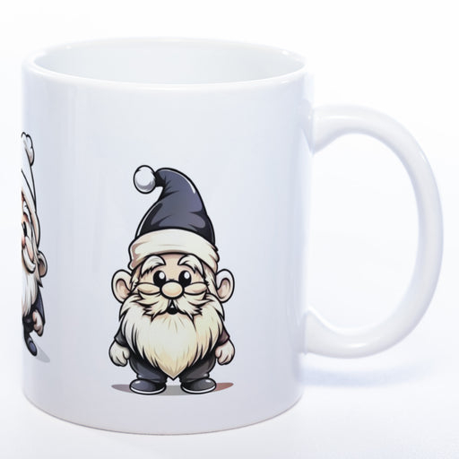 süßes Wichtelgeschenk, tolle Geschenkidee: Kaffeetasse mit Weihnachts Wichteln in der Farbe weiß