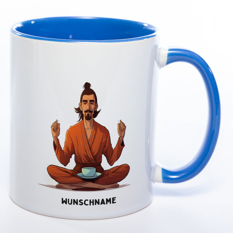 Motiv-Tasse  Yogamann  mit Wunschnamen - Teetasse StickyWorld Exclusive spülmaschinenfest