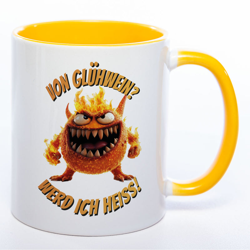 Weihnachtstasse Flammen-Monster – Von Glühwein? Werd ich heiß!
