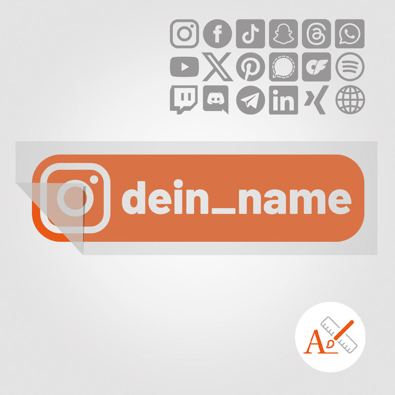 Business Paket (10 Stk.) Social Media Sticker mit Deinem Namen im BOLD-Design