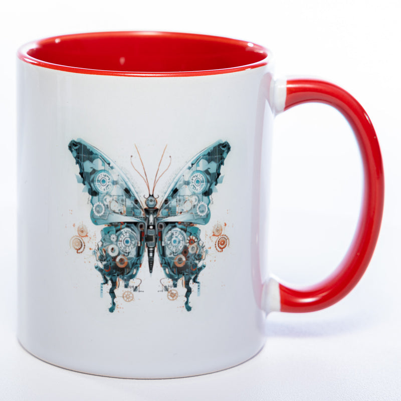 Tasse mit kunstvollem Schmetterling 2 - Kaffeetasse spülmaschinenfest