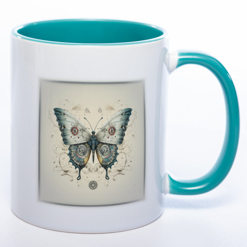 Tasse mit kunstvollem Schmetterling 3 - Kaffeetasse spülmaschinenfest