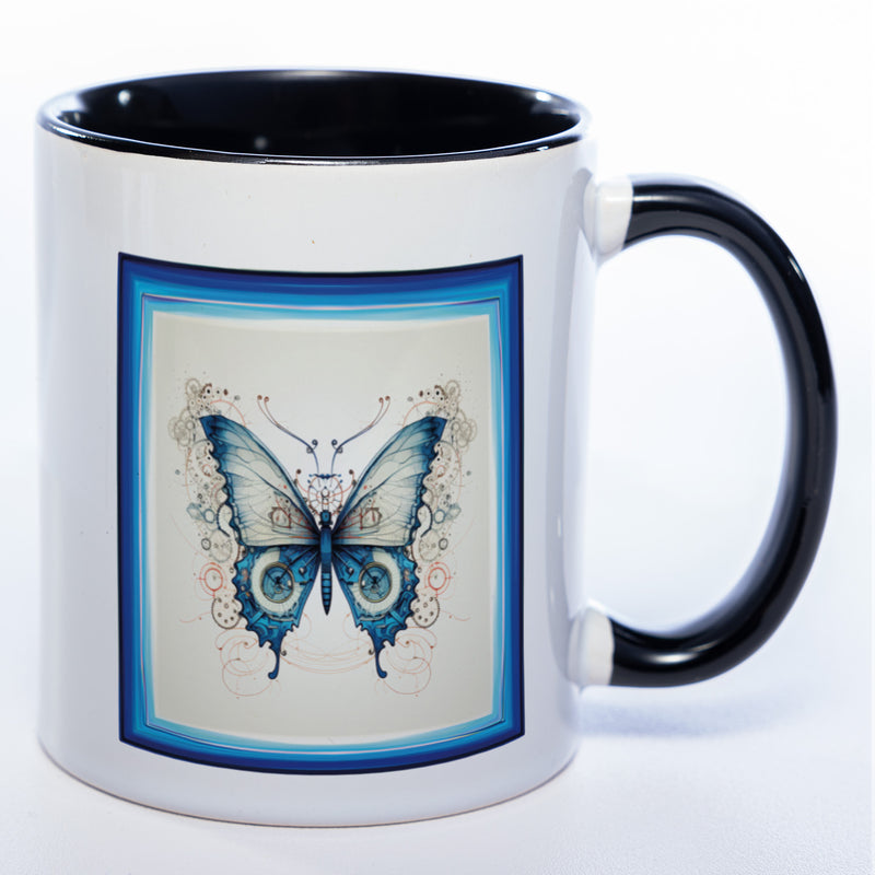 Tasse mit kunstvollem Schmetterling 4 - Kaffeetasse spülmaschinenfest