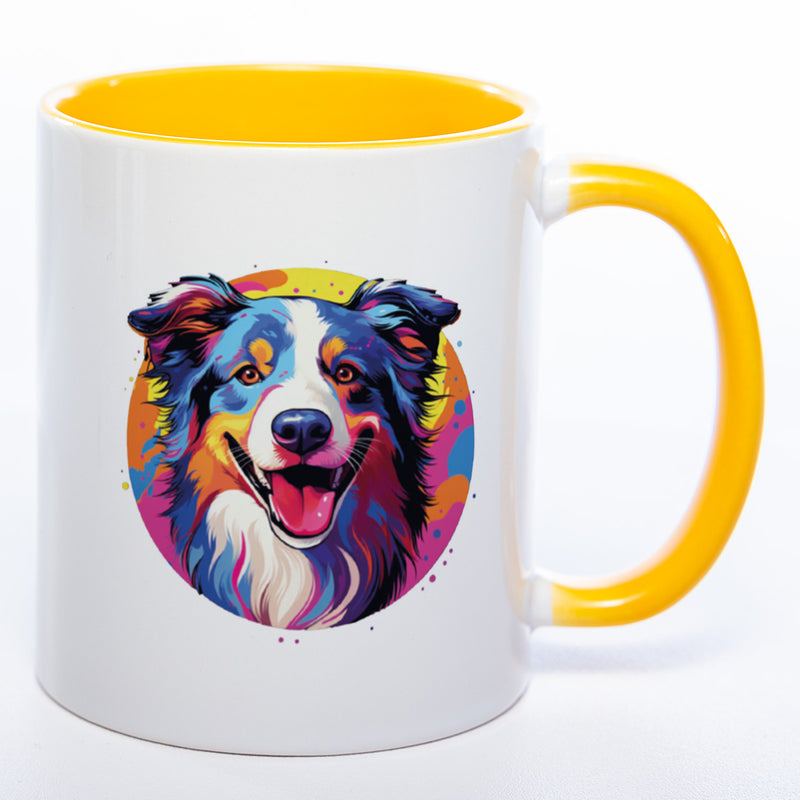 Mug Art Tasse mit Border Collie Motiv  2 & wahlweise mit NAMEN - Kaffeetasse StickyWorld Exclusive