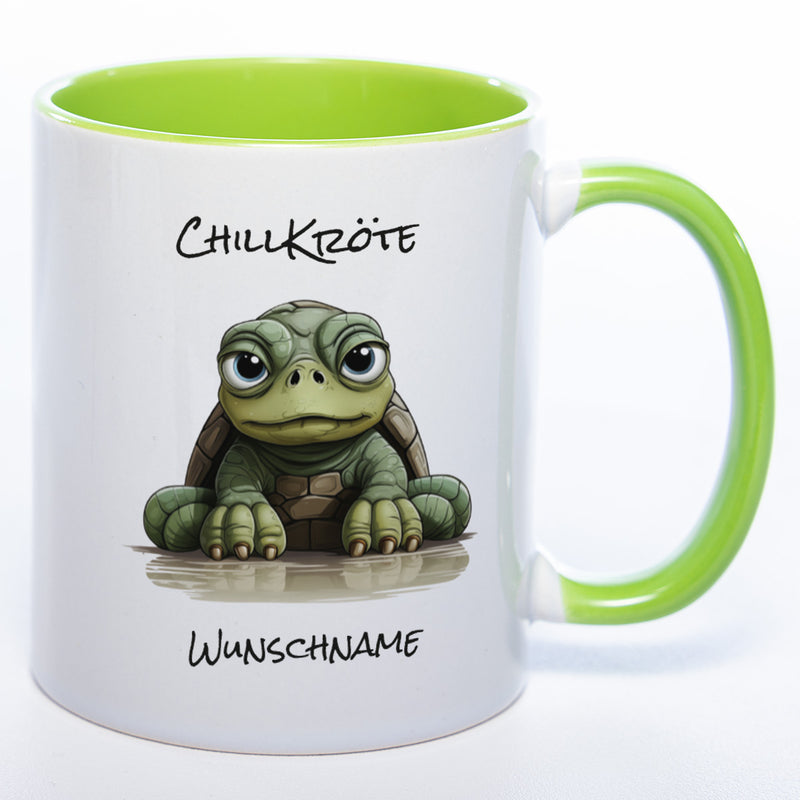 Motiv - Tasse Chillkröte mit Namen - spülmaschinenfest