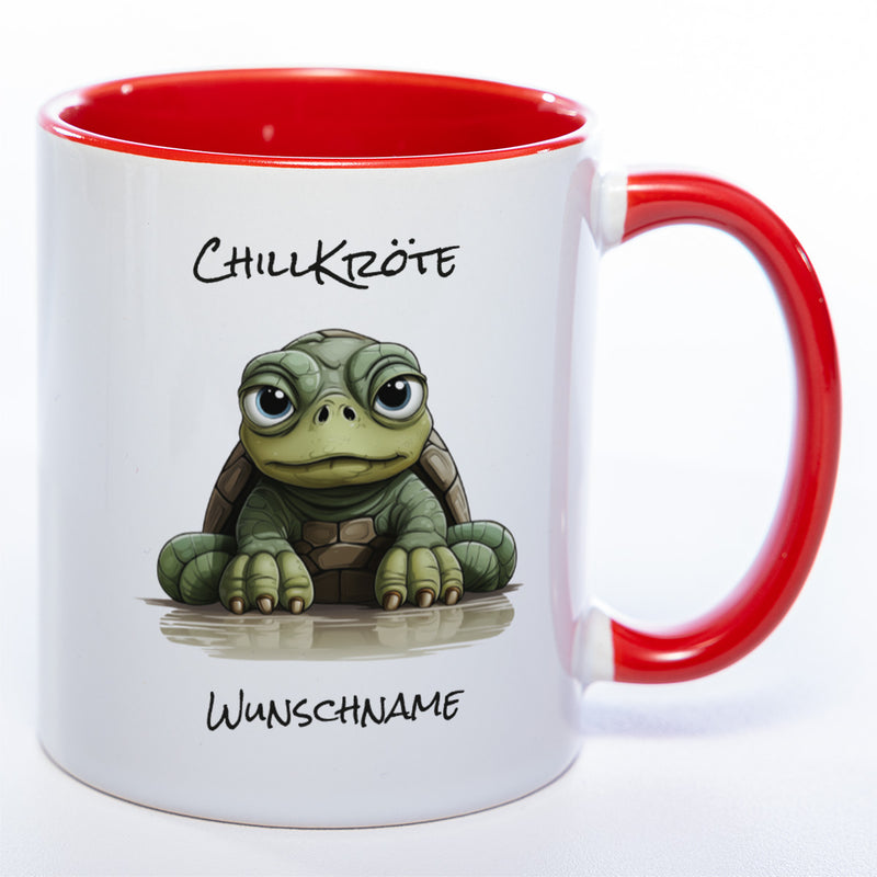 Motiv - Tasse Chillkröte mit Namen - spülmaschinenfest