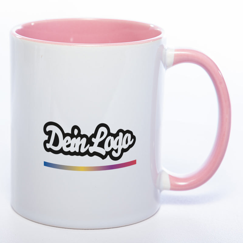 Spülmaschinenfeste Tasse mit Firmenlogo (beidseitig) | Jetzt selbst gestalten!