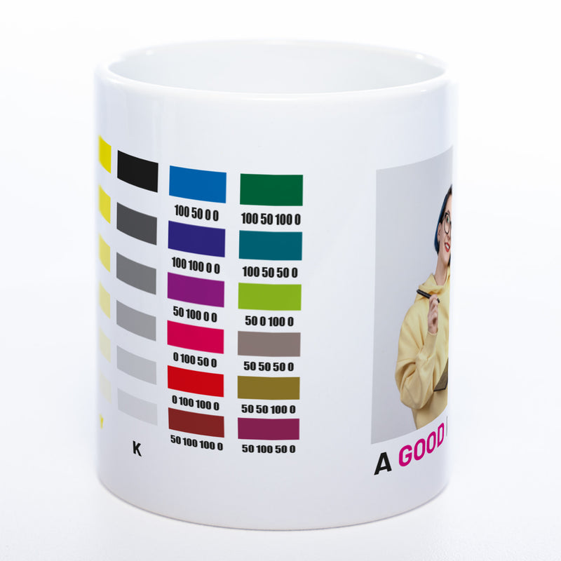 Spülmaschinenfeste Tasse "A Good Designer" mit Foto (HD Druck) | Jetzt selbst gestalten!