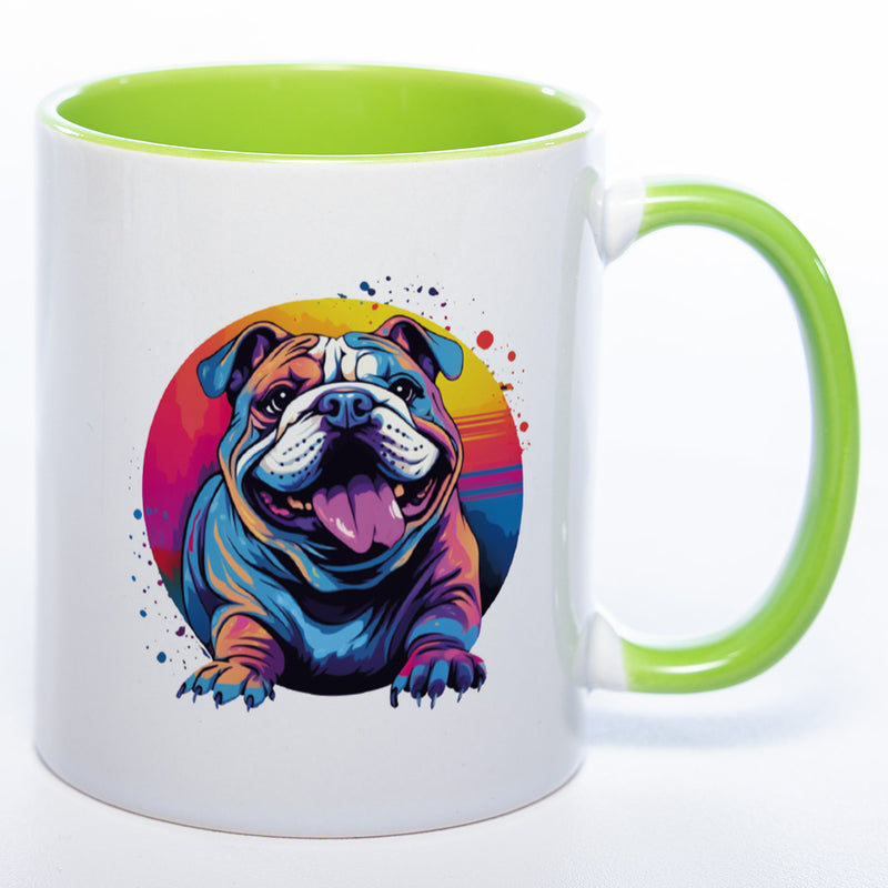 Mug Art Tasse mit Englischer Bulldogge Motiv  & wahlweise mit NAMEN - Kaffeetasse StickyWorld Exclusive