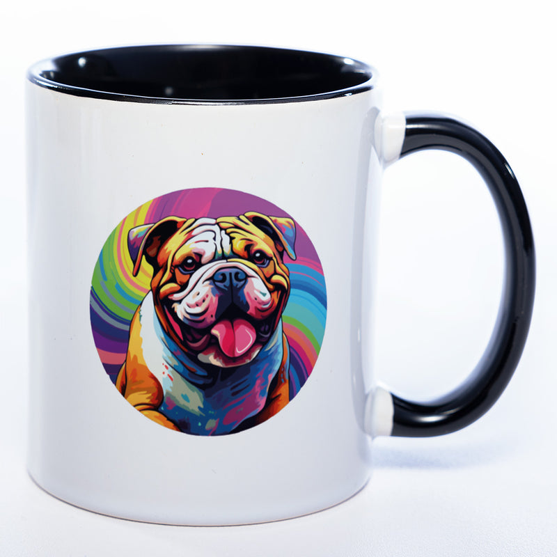 Mug Art Tasse mit Englischer Bulldogge Motiv 2 & wahlweise mit NAMEN - Kaffeetasse StickyWorld Exclusive