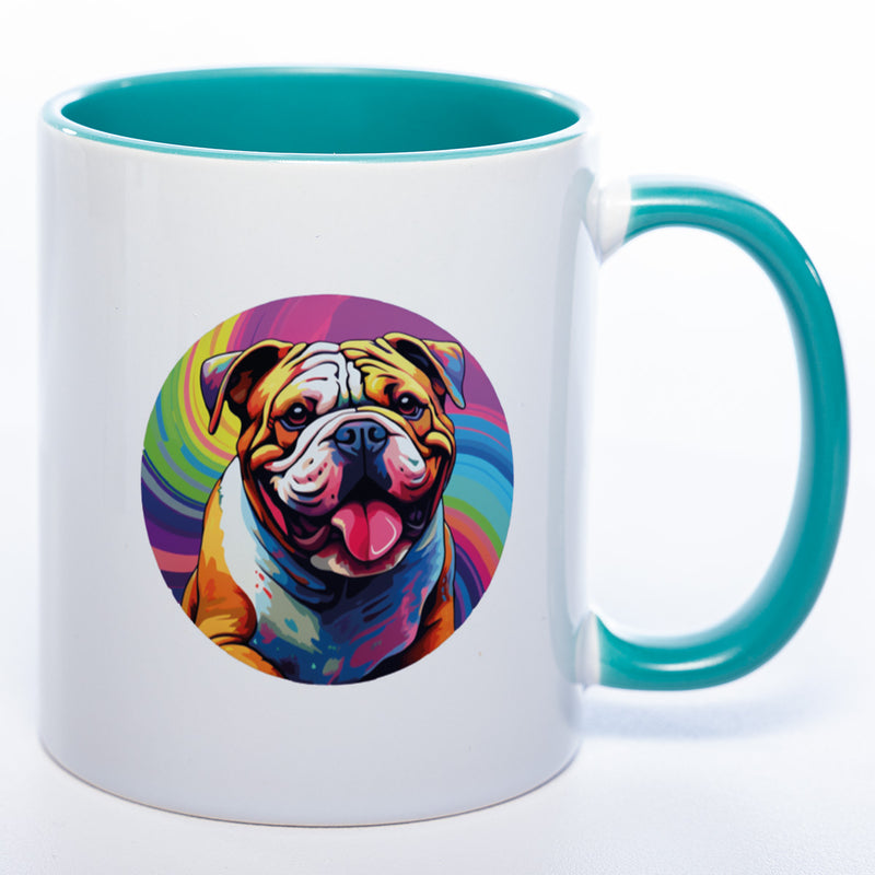 Mug Art Tasse mit Englischer Bulldogge Motiv 2 & wahlweise mit NAMEN - Kaffeetasse StickyWorld Exclusive