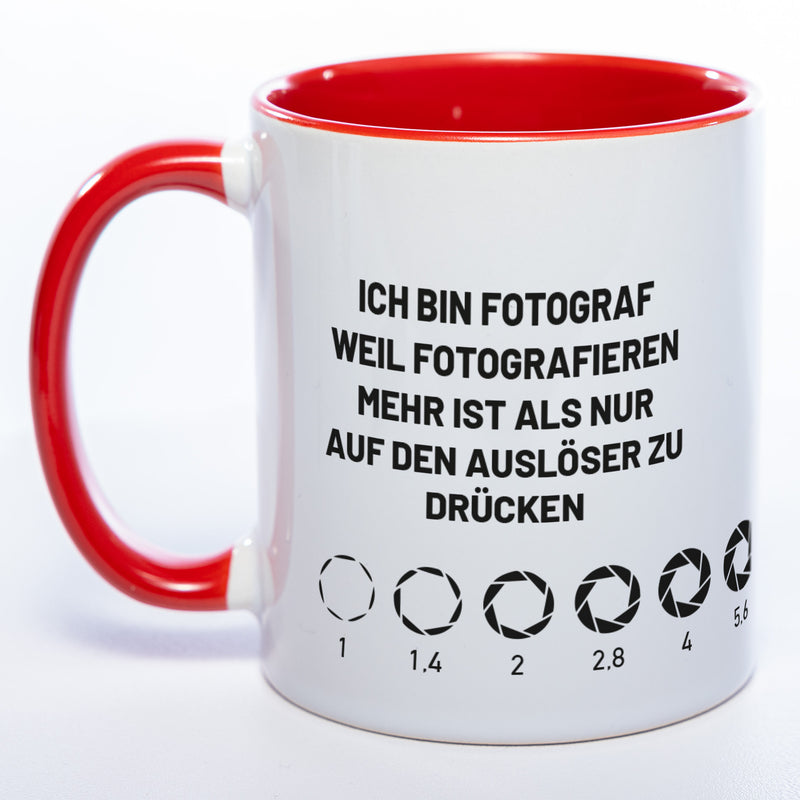 Spülmaschinenfeste Tasse "Fotograf" mit Foto (HD Druck) | Jetzt selbst gestalten!