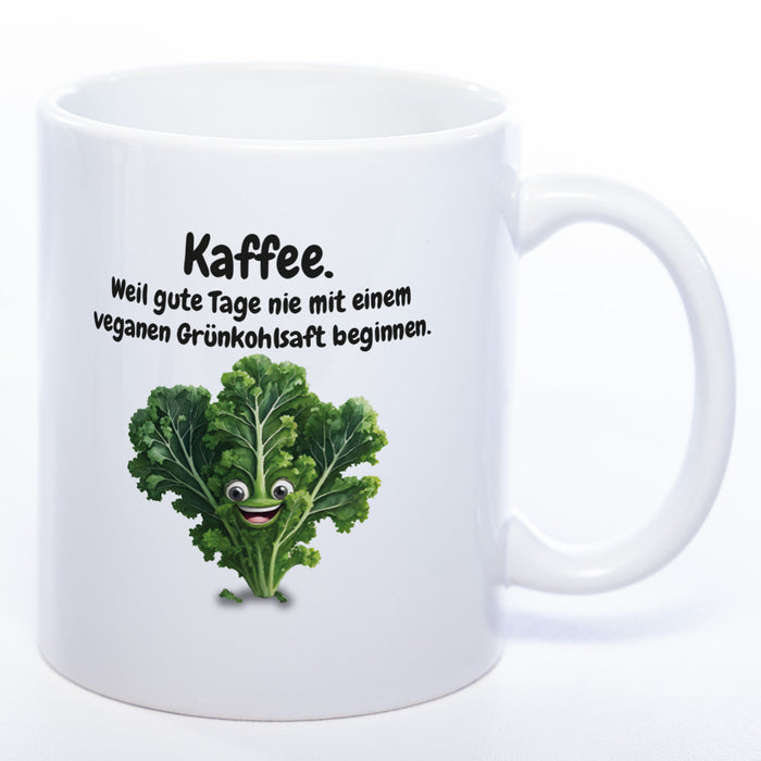Kaffee - nie Grünkohlsaft Tasse - lustige Kaffeetasse - spülmaschinenfest