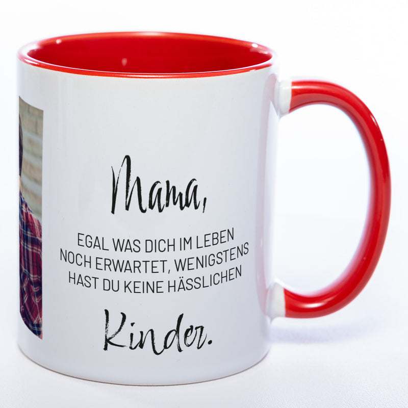 Spülmaschinenfeste Tasse "Mama" mit Foto (HD Druck) | Jetzt selbst gestalten!