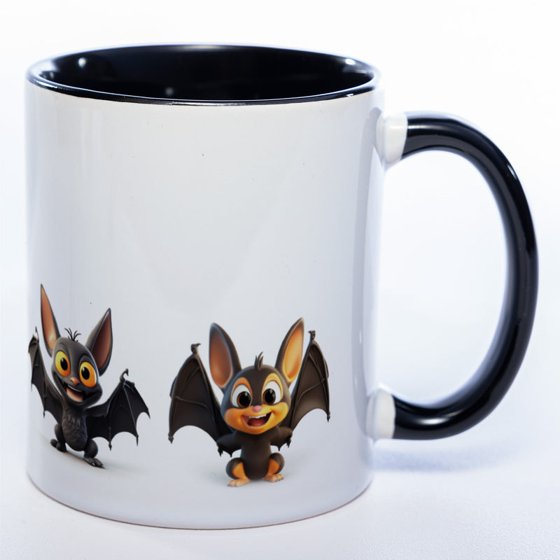 Motiv-Tasse mit süßen Fledermäusen - exclusive Kaffeetasse spülmaschinenfest