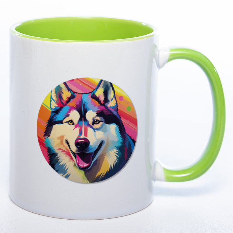 Mug Art Tasse mit Husky Motiv 3 wahlweise mit NAME - Kaffeetasse StickyWorld Exclusive
