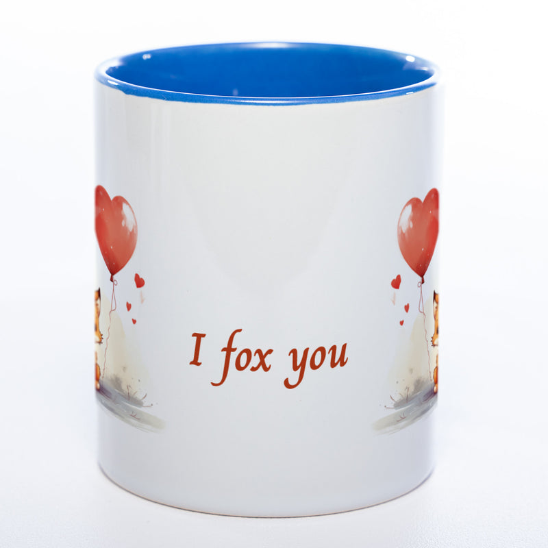 Spülmaschinenfeste Motiv-Tasse mit Spruch "I fox you" - süße Kaffeetasse in vielen Farben