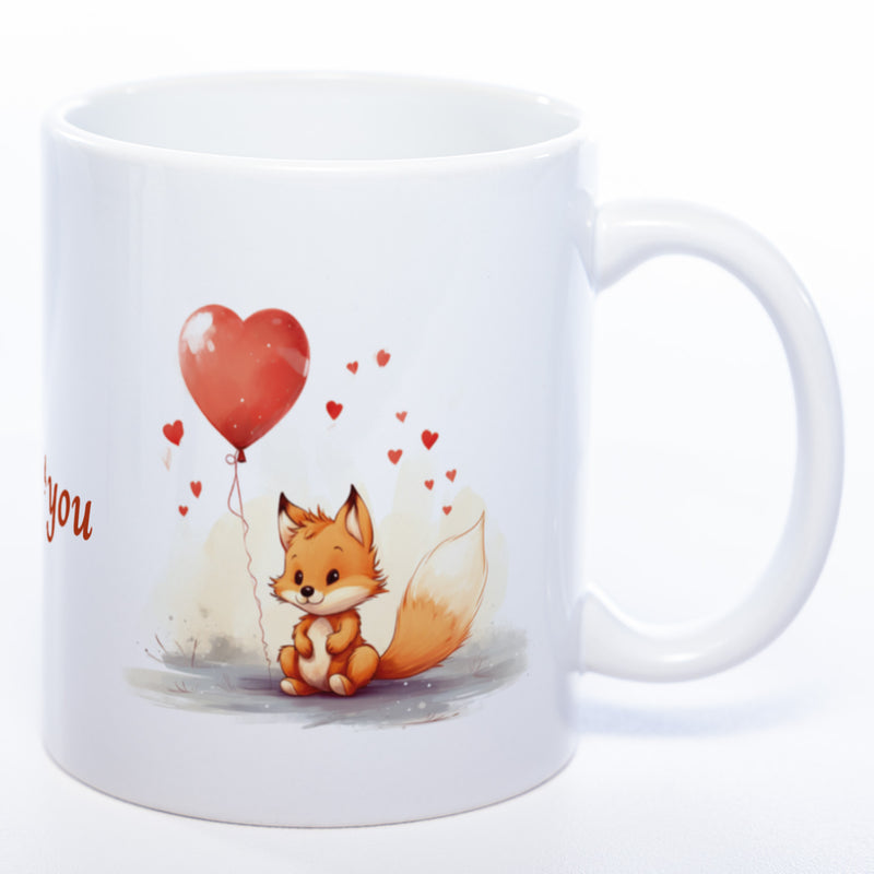 Spülmaschinenfeste Motiv-Tasse mit Spruch "I fox you" - süße Kaffeetasse in vielen Farben