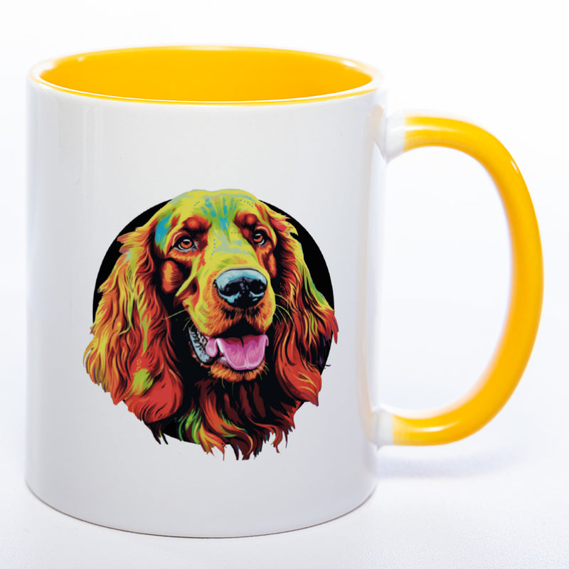 Mug Art Tasse mit Irish Setter Motiv 2 wahlweise mit NAME - Kaffeetasse StickyWorld Exclusive