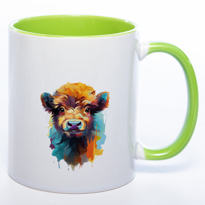 Mug Art Tasse mit Kuh Motiv  & wahlweise mit NAME - spülmaschinenfest