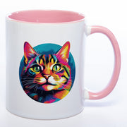 pinke Tasse mit Katze