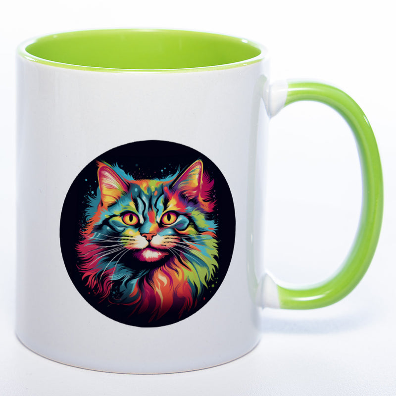 Tasse grün Katze
