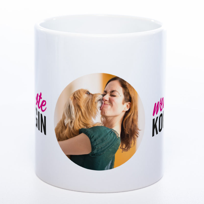 Spülmaschinenfeste Tasse "Weltbeste Kollegin" mit Foto (HD Druck) | Jetzt selbst gestalten!