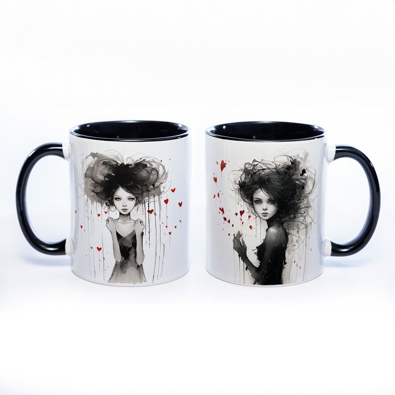 Mug Art Tasse mit Mädchen - Kaffeetasse spülmaschinenfest