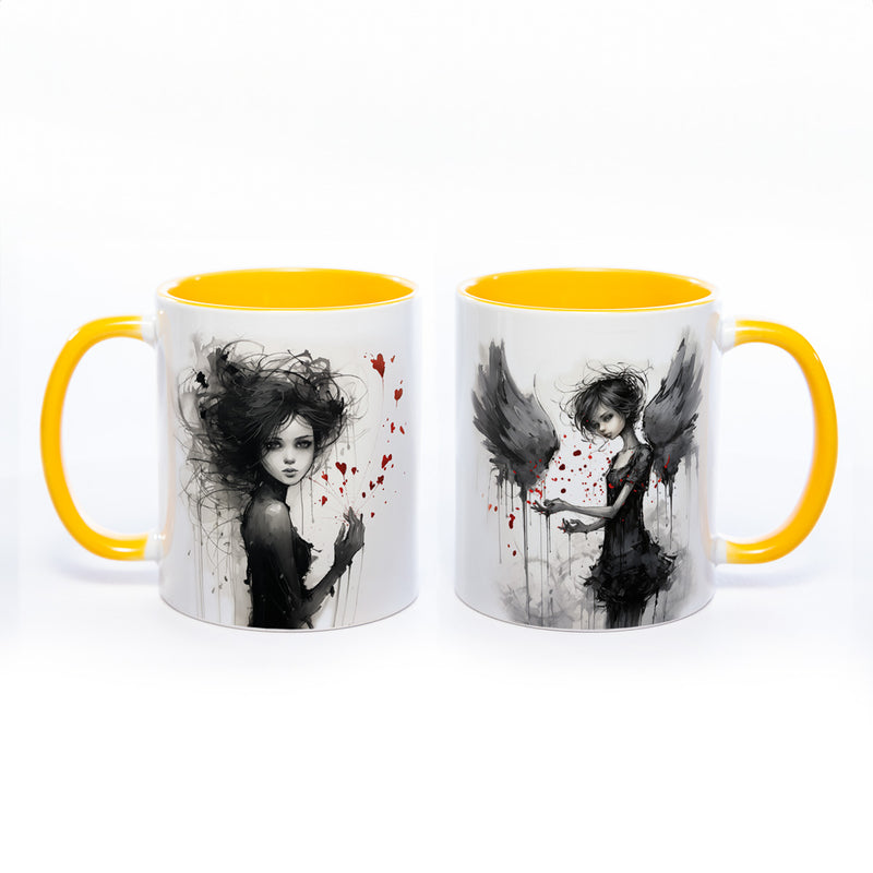 Mug Art Tasse mit Mädchen Motiv 2 - Kaffeetasse spülmaschinenfest