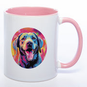 Tasse  auf Wunsch mit Name Labradormotiv pink