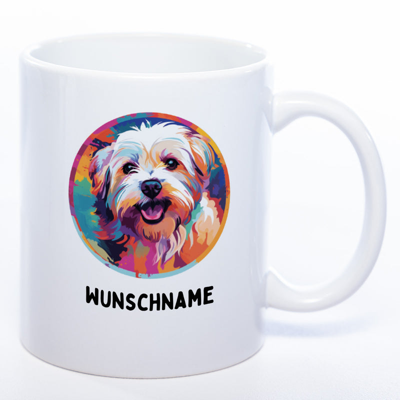 Mug Art Tasse mit Malteser Motiv 2 & wahlweise mit NAMEN - Kaffeetasse StickyWorld Exclusive