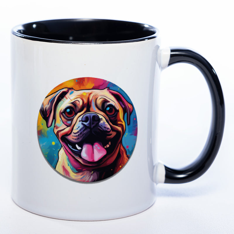 Mug Art Tasse mit Mops Motiv 2 & wahlweise mit NAMEN - Kaffeetasse StickyWorld Exclusive