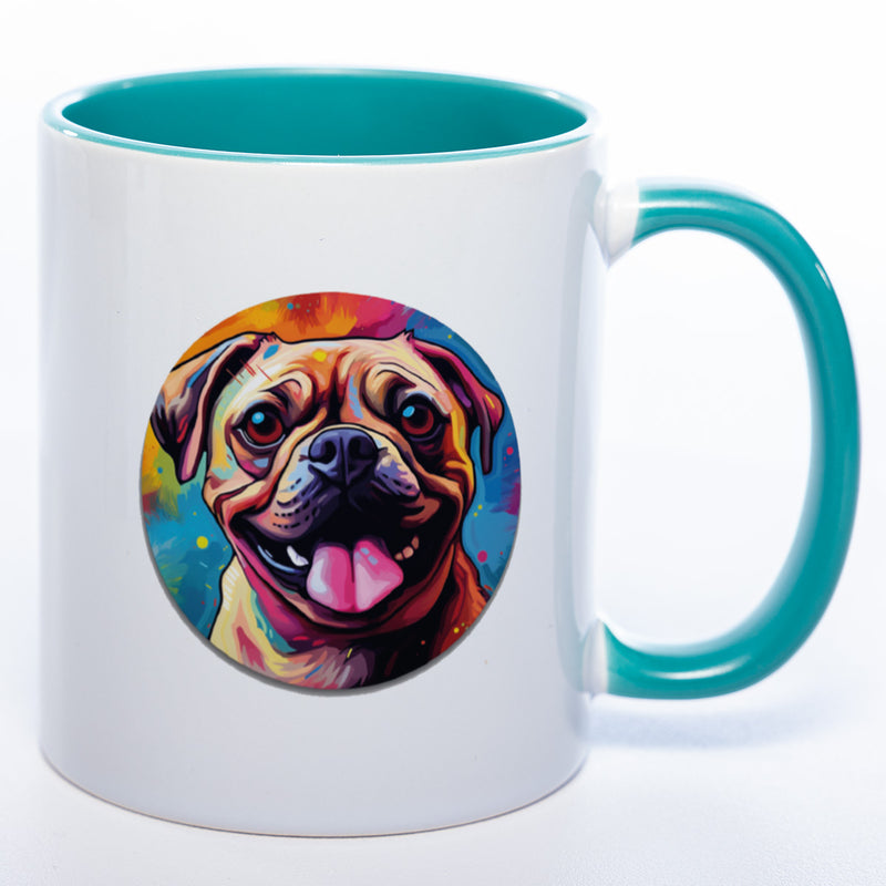 Mug Art Tasse mit Mops Motiv 2 & wahlweise mit NAMEN - Kaffeetasse StickyWorld Exclusive