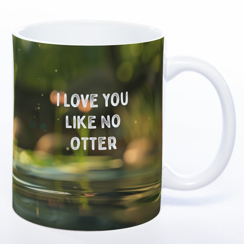 Spülmaschinenfeste Motiv-Tasse mit Otter Motiv 3 und 2 Liebessprüchen zur Auswahl - süße Kaffeetasse