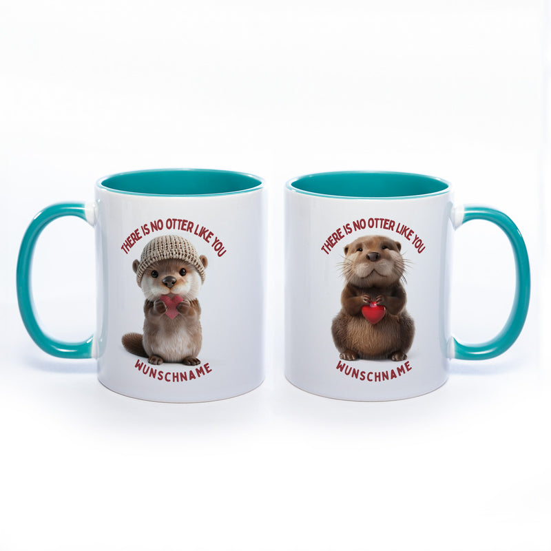 Spülmaschinenfeste Motiv-Tasse mit Otter Motiv 4 und 2 Liebessprüchen zur Auswahl - süße Kaffeetasse