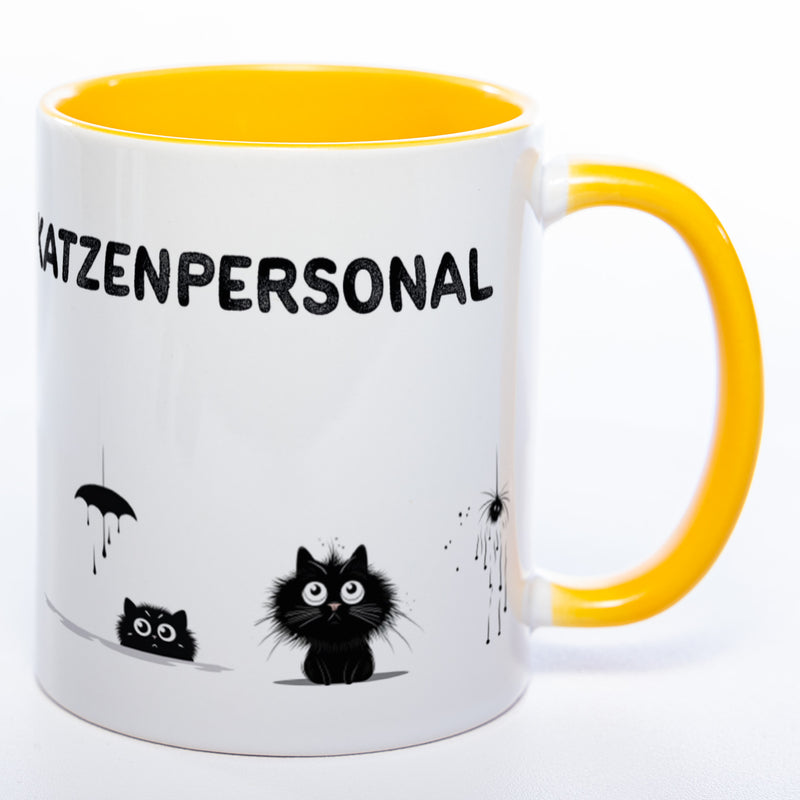 Trinknapf für Katzenpersonal - spülmaschinenfeste Motiv-Tasse  - süße Kaffeetasse in vielen Farben