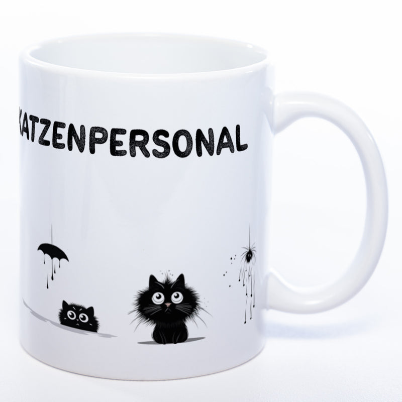 Trinknapf für Katzenpersonal - spülmaschinenfeste Motiv-Tasse  - süße Kaffeetasse in vielen Farben