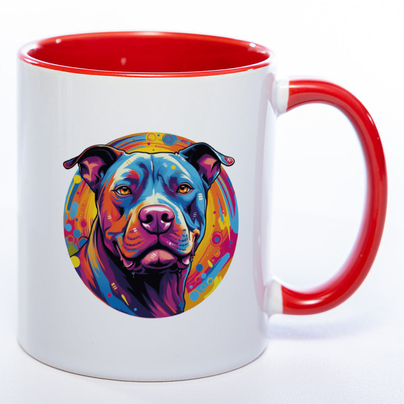 Mug Art Tasse mit Pitbull wahlweise mit NAME - Kaffeetasse StickyWorld Exclusive