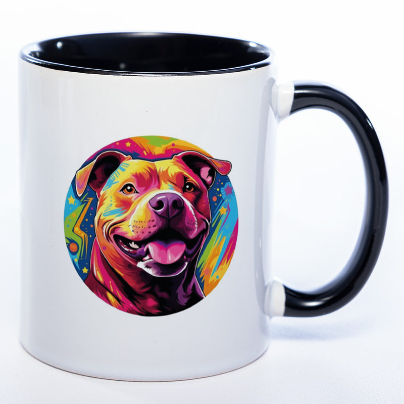 Mug Art Tasse mit Pitbull Motiv 3 wahlweise mit NAME- Kaffeetasse StickyWorld Exclusive