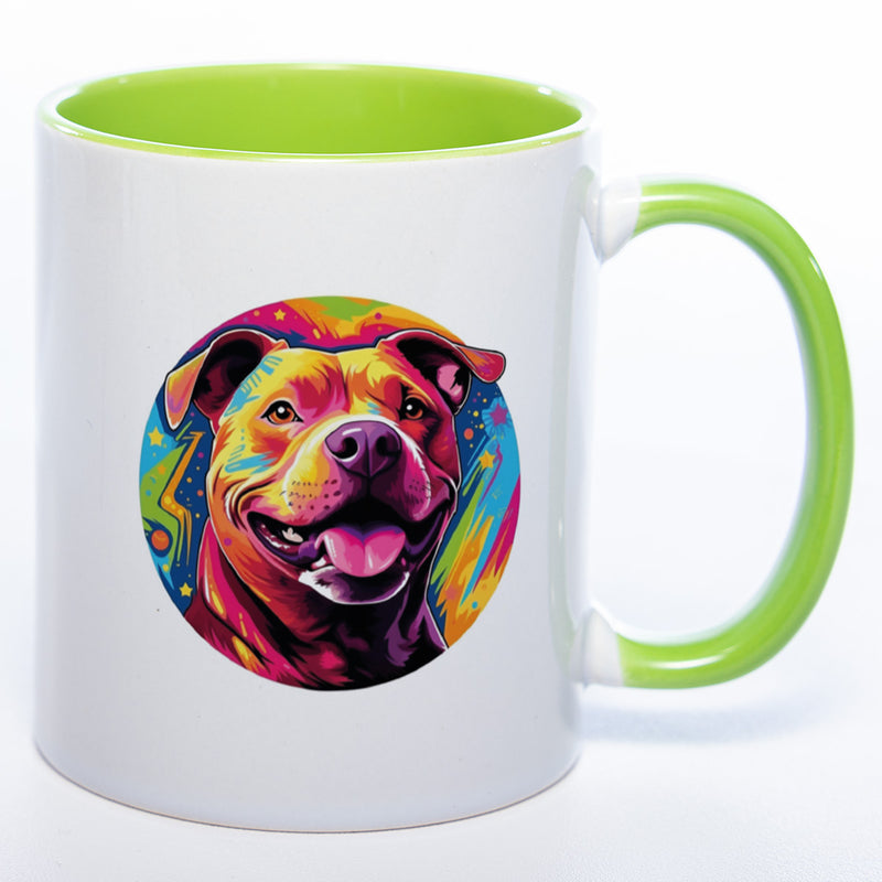Mug Art Tasse mit Pitbull Motiv 3 wahlweise mit NAME- Kaffeetasse StickyWorld Exclusive