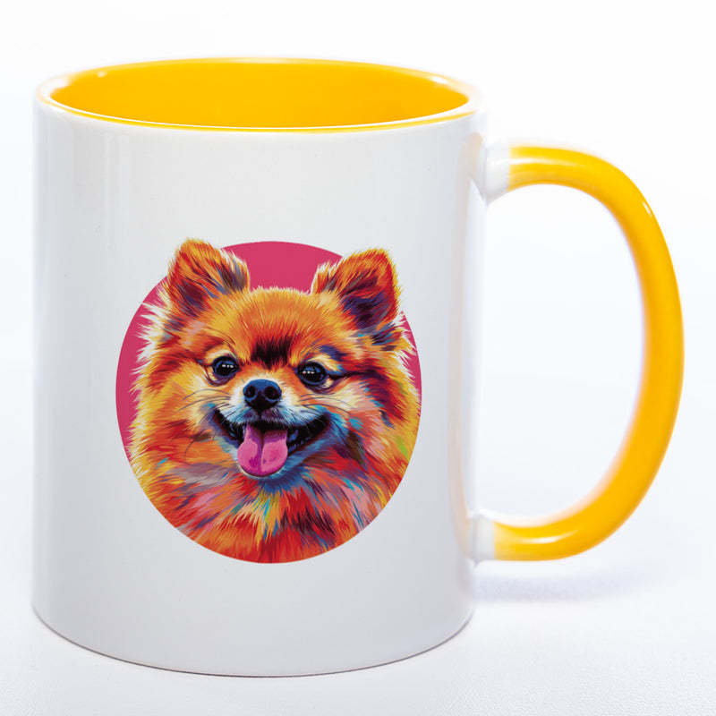 Mug Art Tasse mit Pomeranian Zwergspitz Motiv 3 & wahlweise mit NAME - Kaffeetasse StickyWorld Exclusive