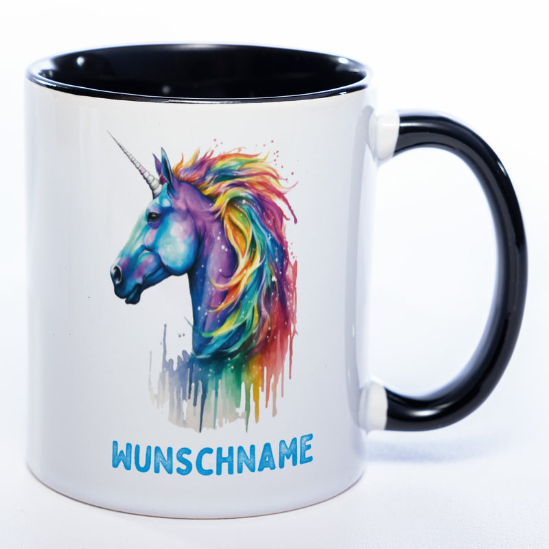 Mug Art Tasse Einhorn mit Wunschname - Kaffeetasse StickyWorld Exclusive