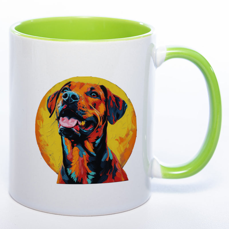 Mug Art Tasse mit Rhodesian Ridgeback Motiv 4 & wahlweise mit NAMEN- Kaffeetasse StickyWorld Exclusive