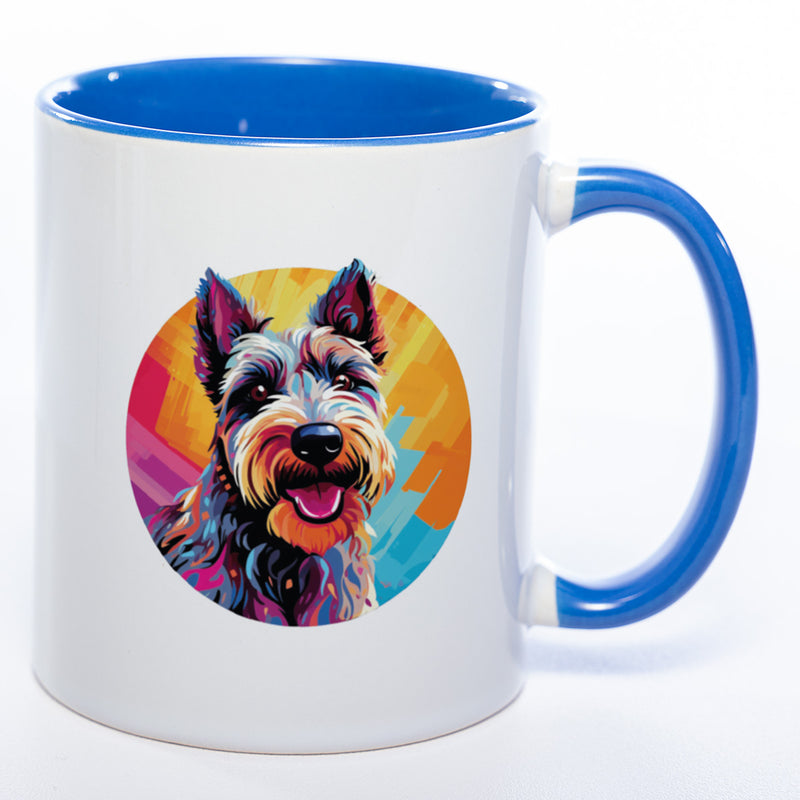 Hundetasse Scotchterrier 1 mit Wunschname in blau