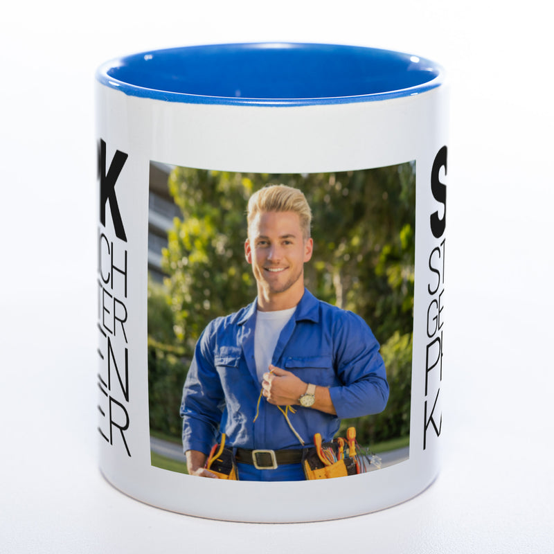 Freche Elektriker "SGPK" spülmaschinenfeste Tasse mit Foto (HD Druck) | Jetzt selbst gestalten!