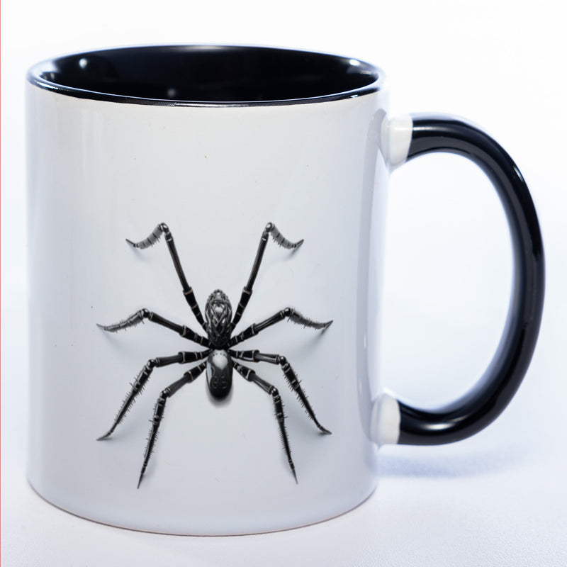Motiv-Tasse mit 3D Spinne 2 - exclusive Kaffeetasse spülmaschinenfest