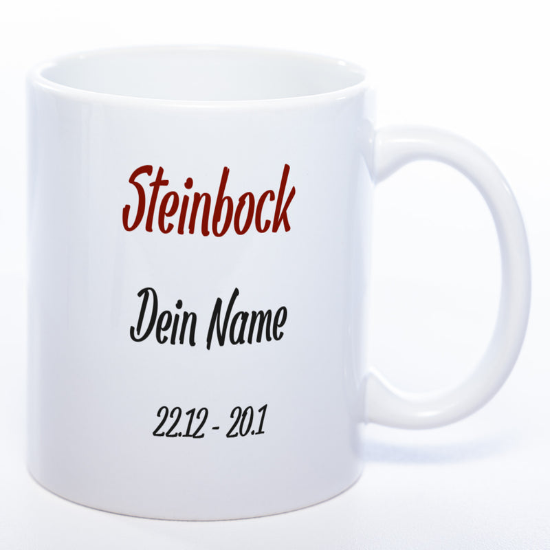 Sternzeichen -Tasse mit Namen und Geburtsdatum - spülmaschinenfest